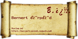 Bernert Árpád névjegykártya