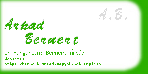 arpad bernert business card